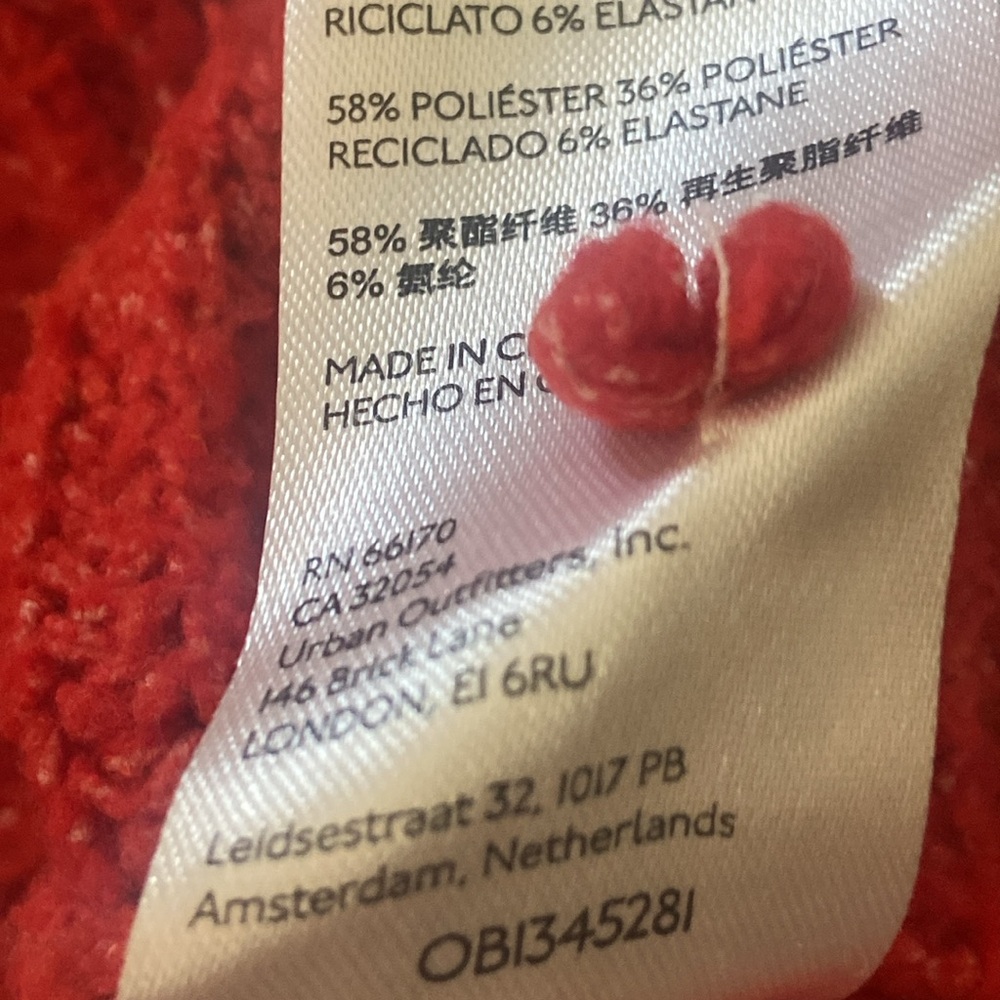 Pilcro Red Ribbed Cowl Neck Sweater - Picture 9 of 14